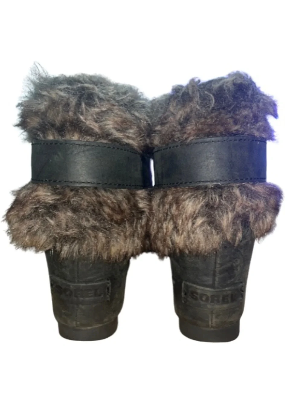 Sorel Joan of Arctic Wedge Mid Faux Fur Leather Boots Size 7.5